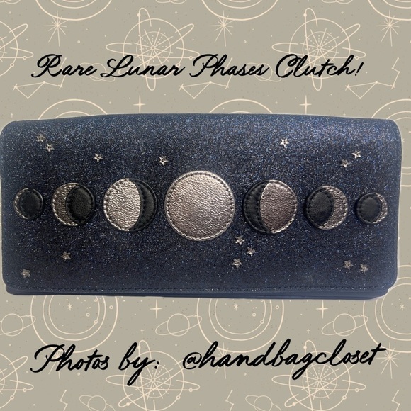 Kate Spade Leather Moon Phases Lunar Constellation  Clutch Bag Lido Ave Novelty - Picture 12 of 12